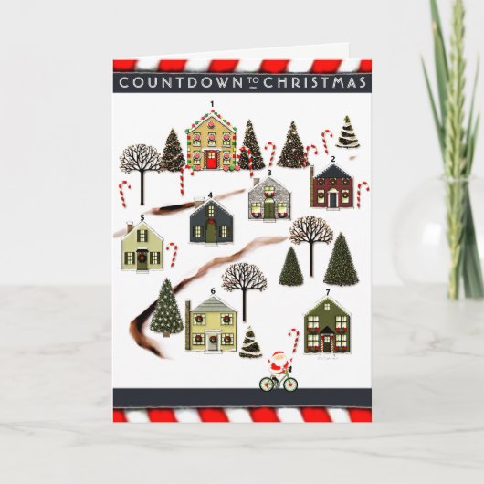 Radfahren Weihnachtskarte Feiertagskarte (Vorderseite)