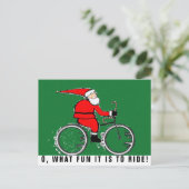 Radfahren Weihnachtskarten Feiertagspostkarte (Stehend Vorderseite)