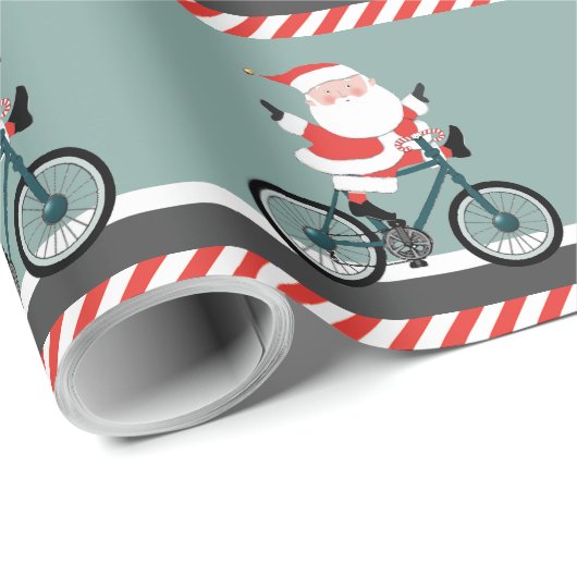 Radfahren Weihnachtspapier Geschenkpapier (Rolleneckpunkt)
