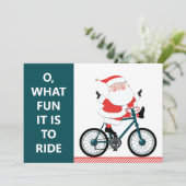 Radfahren Weihnachtsradfahren Feiertagskarte (Stehend Vorderseite)