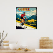 Radfahren wird durch Kaffee ermöglicht Poster (Küche)