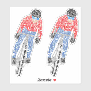 Radfahren Word Art Bicycle Aufkleber