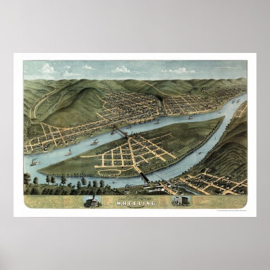 Radfahren, WV Panoramablick - 1870 Poster (Vorne)