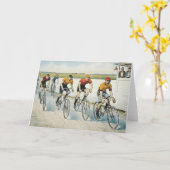 Radfahrende alte Spitzenschule Karte (Gelbe Blume)