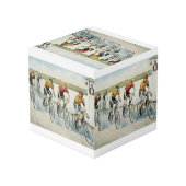 Radfahrende alte Spitzenschule Würfel (Rückseite Schrägansicht)