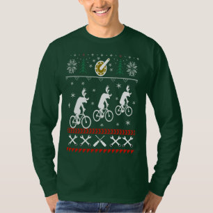 Radfahrende hässliche Weihnachtsstrickjacke T-Shirt