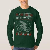 Radfahrende hässliche Weihnachtsstrickjacke T-Shirt (Vorderseite)