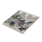 Radfahrende Katzen Fliese (Seite)