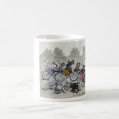 Radfahrende Katzen Kaffeetasse (Mittel)