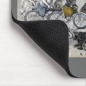 Radfahrende Katzen Mousepad (Ecke)