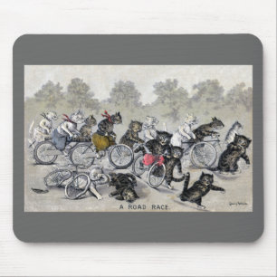 Radfahrende Katzen Mousepad