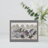 Radfahrende Katzen Postkarte (Stehend Vorderseite)