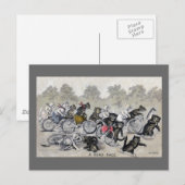 Radfahrende Katzen Postkarte (Vorne/Hinten)