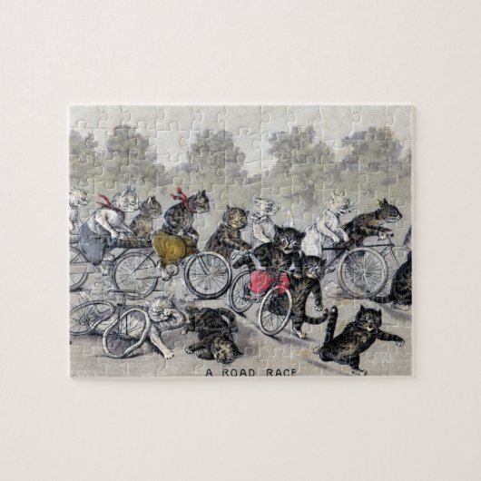 Radfahrende Katzen Puzzle (Horizontal)