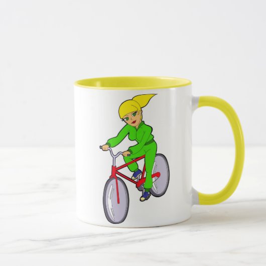 radfahrende Mädchen Tasse (Rechts)
