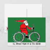 Radfahrende Weihnachtskarten Feiertagspostkarte (Vorne/Hinten)