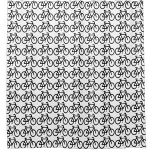 Radfahrender abstrakter Schwarzweiss-Duschvorhang Duschvorhang