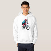 Radfahrender Bulldogge Hoodie (Vorne ganz)