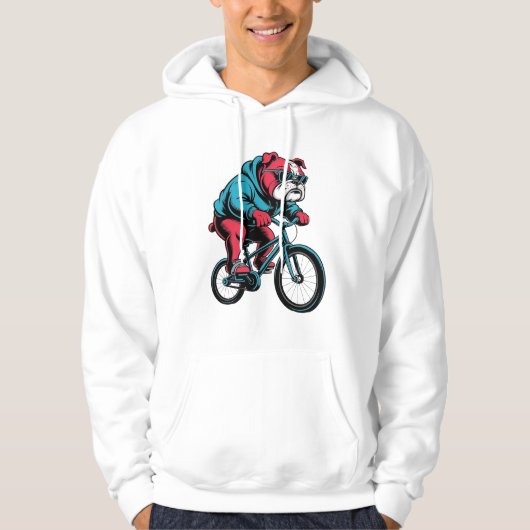 Radfahrender Bulldogge Hoodie (Vorderseite)
