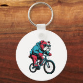Radfahrender Bulldogge Schlüsselanhänger (Rückseite)