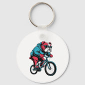 Radfahrender Bulldogge Schlüsselanhänger (Rückseite)