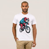 Radfahrender Bulldogge T-Shirt (Vorne ganz)