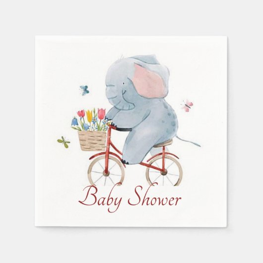 Radfahrender Elefant Serviette (Vorderseite)