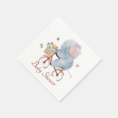 Radfahrender Elefant Serviette (Ecke)