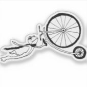 Radfahrender Frosch Aufkleber (Vorderseite)