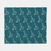 Radfahrender Frosch Fleecedecke (Vorderseite (Horizontal))