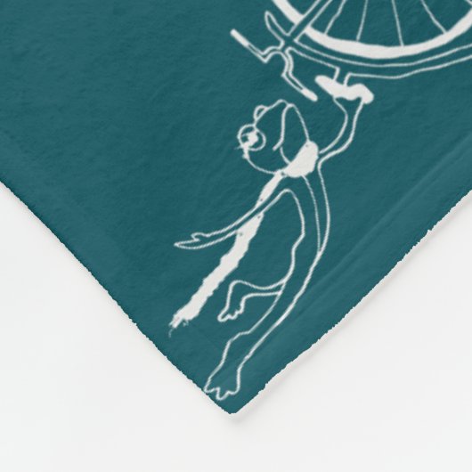 Radfahrender Frosch Fleecedecke (Ecke)