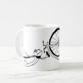 Radfahrender Frosch Kaffeetasse (Vorderseite Links)
