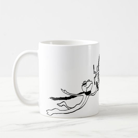 Radfahrender Frosch Kaffeetasse (Links)