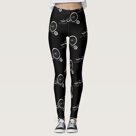 Radfahrender Frosch Leggings (Vorderseite)