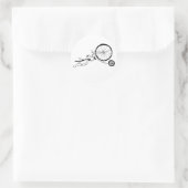 Radfahrender Frosch Runder Aufkleber (Tasche)