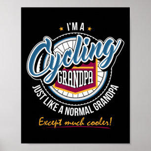 Radfahrender Opa Lustiges Mountainbike Fahrrad-Ges Poster