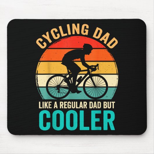 Radfahrender Papa wie ein normaler, aber cooler Fa Mousepad (Vorne)