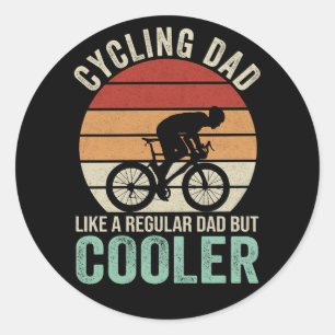 Radfahrender Papa wie ein normaler Papa, aber cool Runder Aufkleber