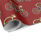 Radfahrender Stickman Geschenkpapier (Rolleneckpunkt)