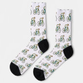 Radfahrender Strichmännchen Socken (Linkes Detail)