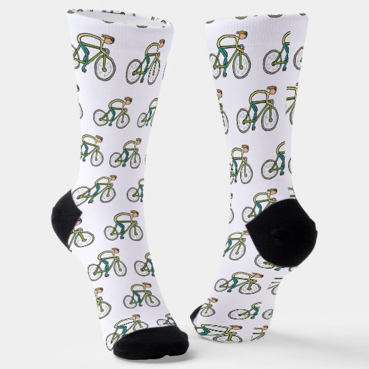 Radfahrender Strichmännchen Socken (Gewinkelt)