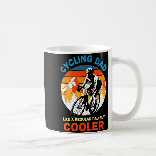 Radfahrender Vater wie ein normaler, aber cooler F Kaffeetasse (Rechts)