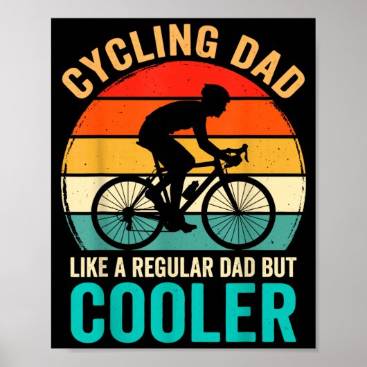 Radfahrender Vater wie ein normaler, aber cooler F Poster (Vorne)