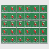Radfahrender Weihnachtsmann Weihnachtsgeschenk Geschenkpapier (Flach)