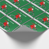 Radfahrender Weihnachtsmann Weihnachtsgeschenk Geschenkpapier (Ecke)