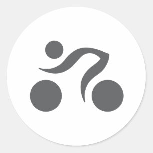Radfahrendes cooles Logo Runder Aufkleber