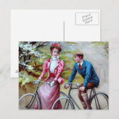 Radfahrendes Paar Postkarte (Vorne/Hinten)