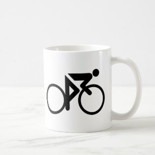radfahrendes schwarzes cylcer kaffeetasse