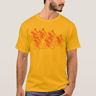Radfahrengruppe, orange Entwurf T-Shirt