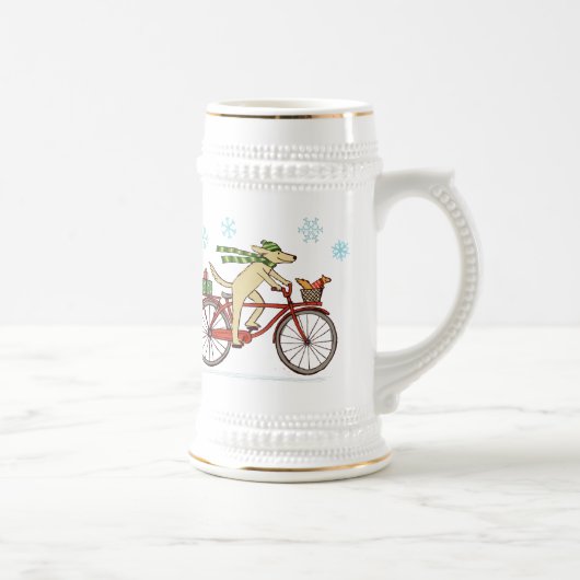 Radfahrenhunde-und Eichhörnchen-wunderlicher Bierglas (Rechts)